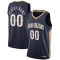 Yuxns Custom NO.Pelicans Navy Swingman Stitched Jerseys- Icon Edition