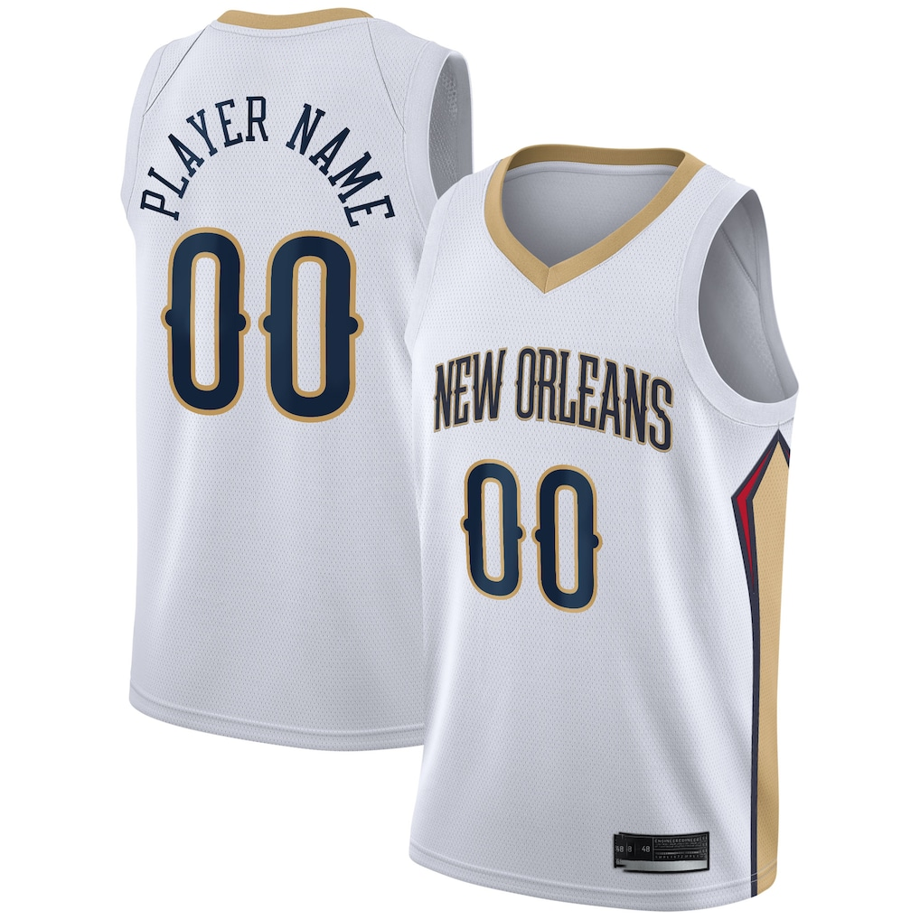 Yuxns Custom NO.Pelicans Red Fast Break Stitched Jerseys- Statement Edition
