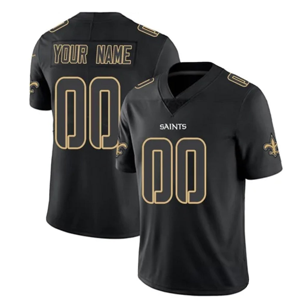 Yuxns Custom NO.Saints Black Home Game Any Name & Numbers Stitched Jerseys