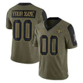 Yuxns Custom NO.Saints Olive Salute To Service Limited Game Any Name & Numbers Stitched Jerseys