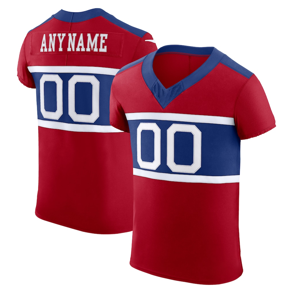 Yuxns Custom NY.Giants Red Alternate Vapor F.U.S.E. Elite  Stitched Jerseys