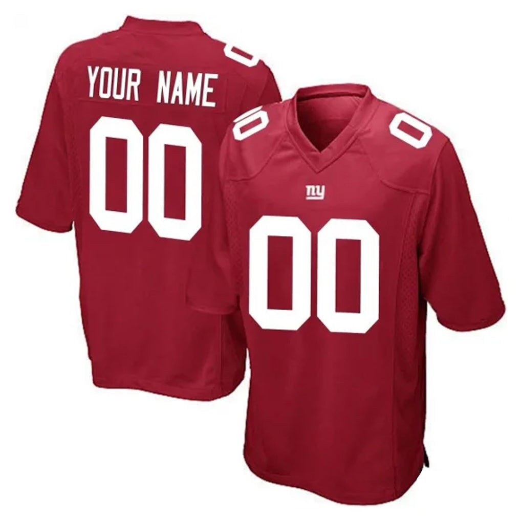 Yuxns Custom NY.Giants Red Home Game Any Name & Numbers Stitched Jerseys