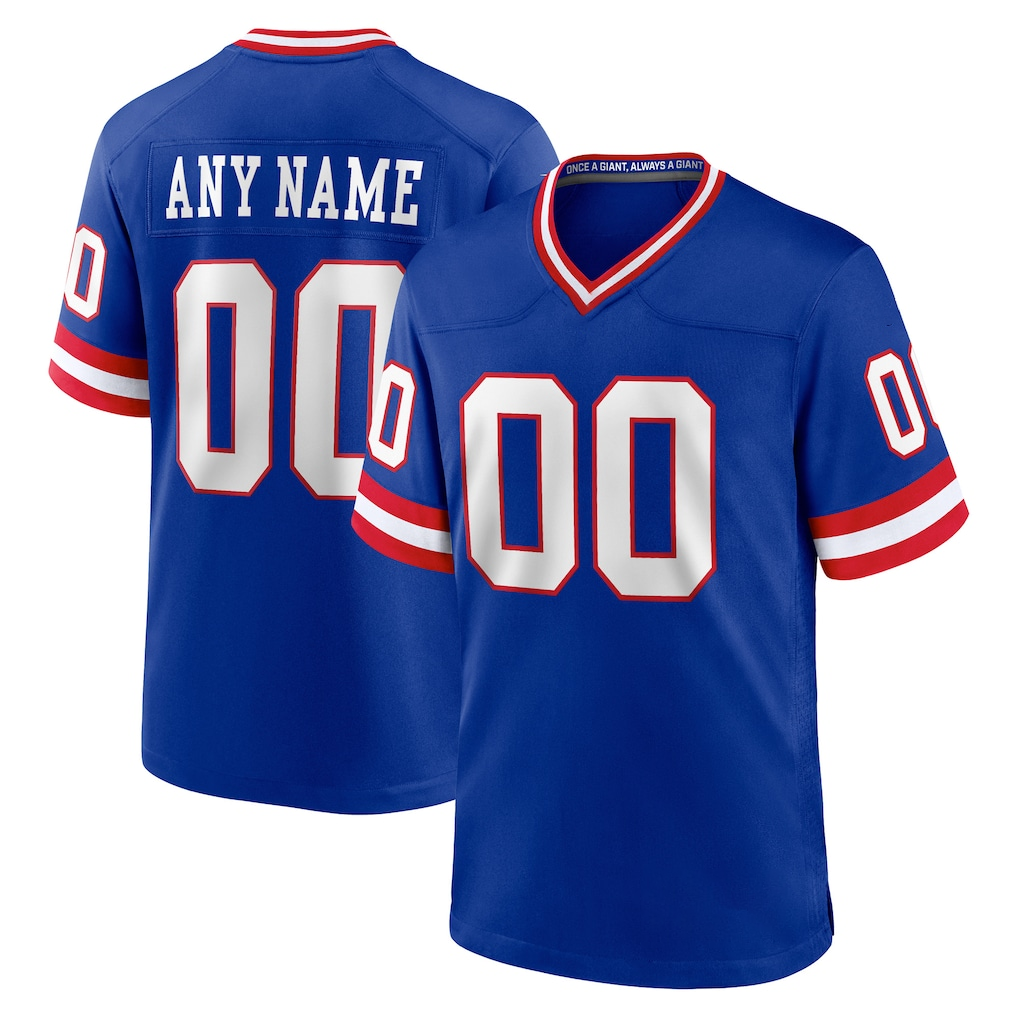 Yuxns Custom NY.Giants Royal Classic Game Stitched Jerseys