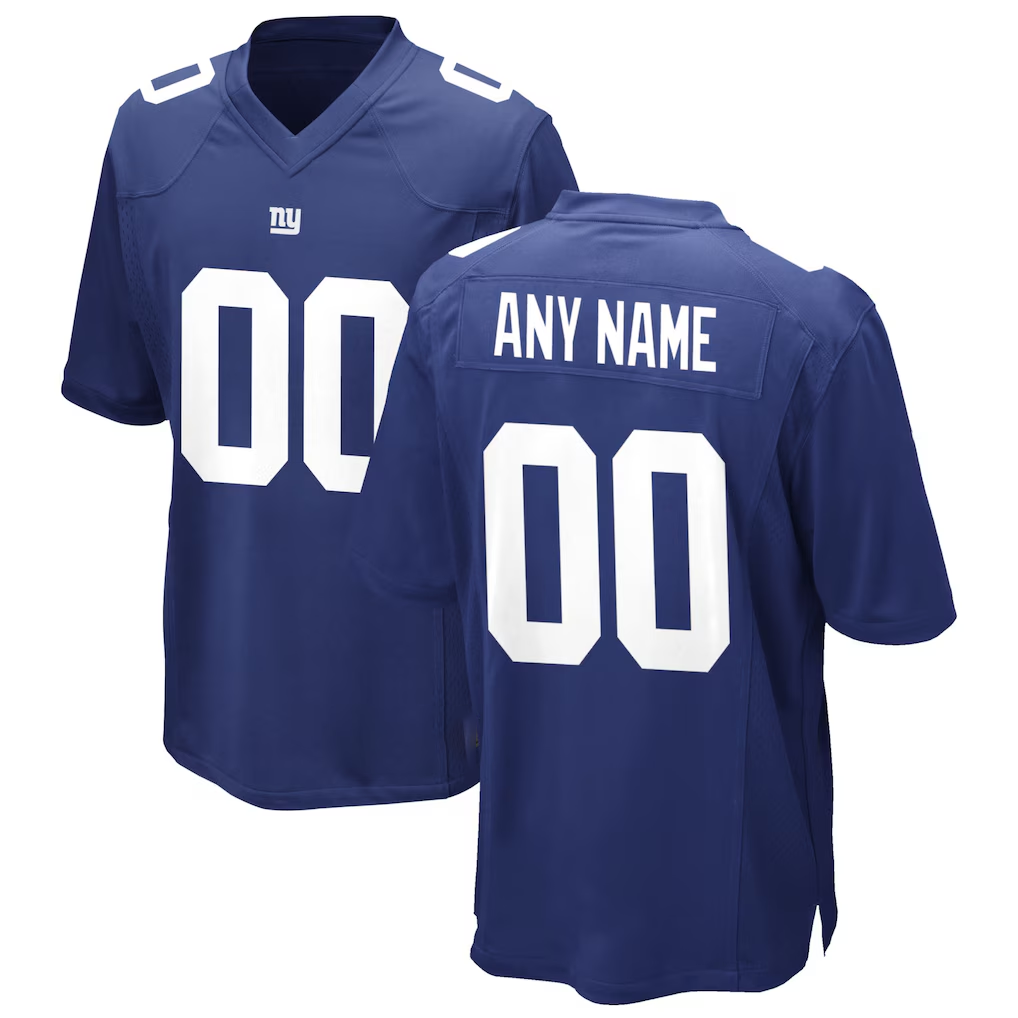 Yuxns Custom NY.Giants Royal Game Stitched Jerseys