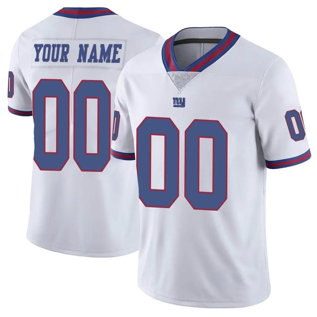 Yuxns Custom NY.Giants White Color Rush Home Game Any Name & Numbers Stitched Jerseys