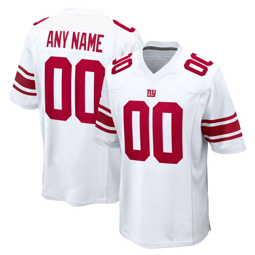 Yuxns Custom NY.Giants White Home Game Any Name & Numbers Stitched Jerseys
