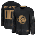 Yuxns Custom O.Senators Black 2024 Military Appreciation Practice Jerseys