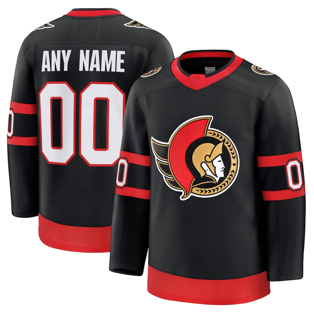 Yuxns Custom O.Senators Black Home Premium Jerseys
