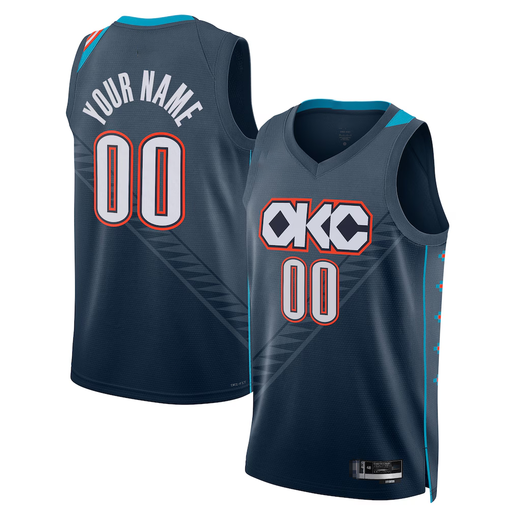 Yuxns Custom OC.Thunder Blue 202526 City Edition Swingman Stitched Jerseys