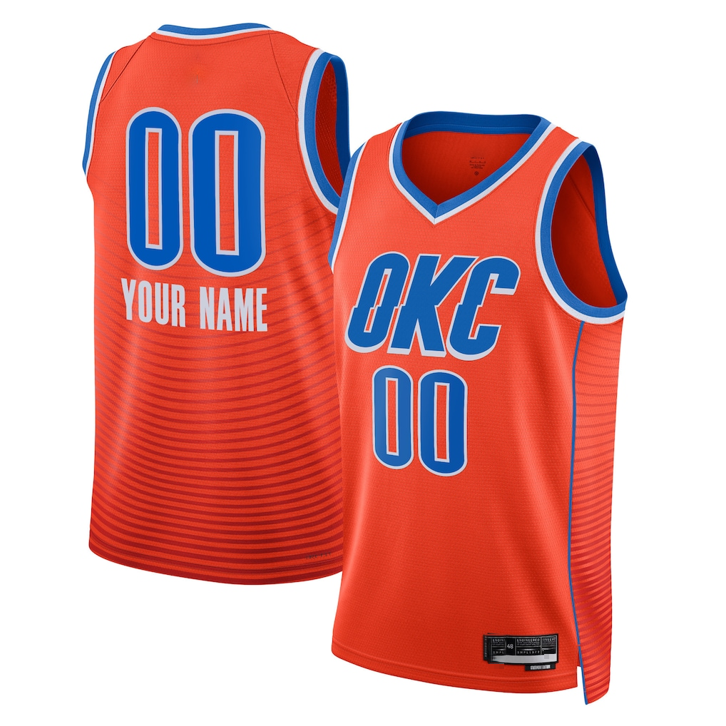 Yuxns Custom OC.Thunder Jordan Brand Orange 202223 Swingman Stitched Jerseys - Statement Edition