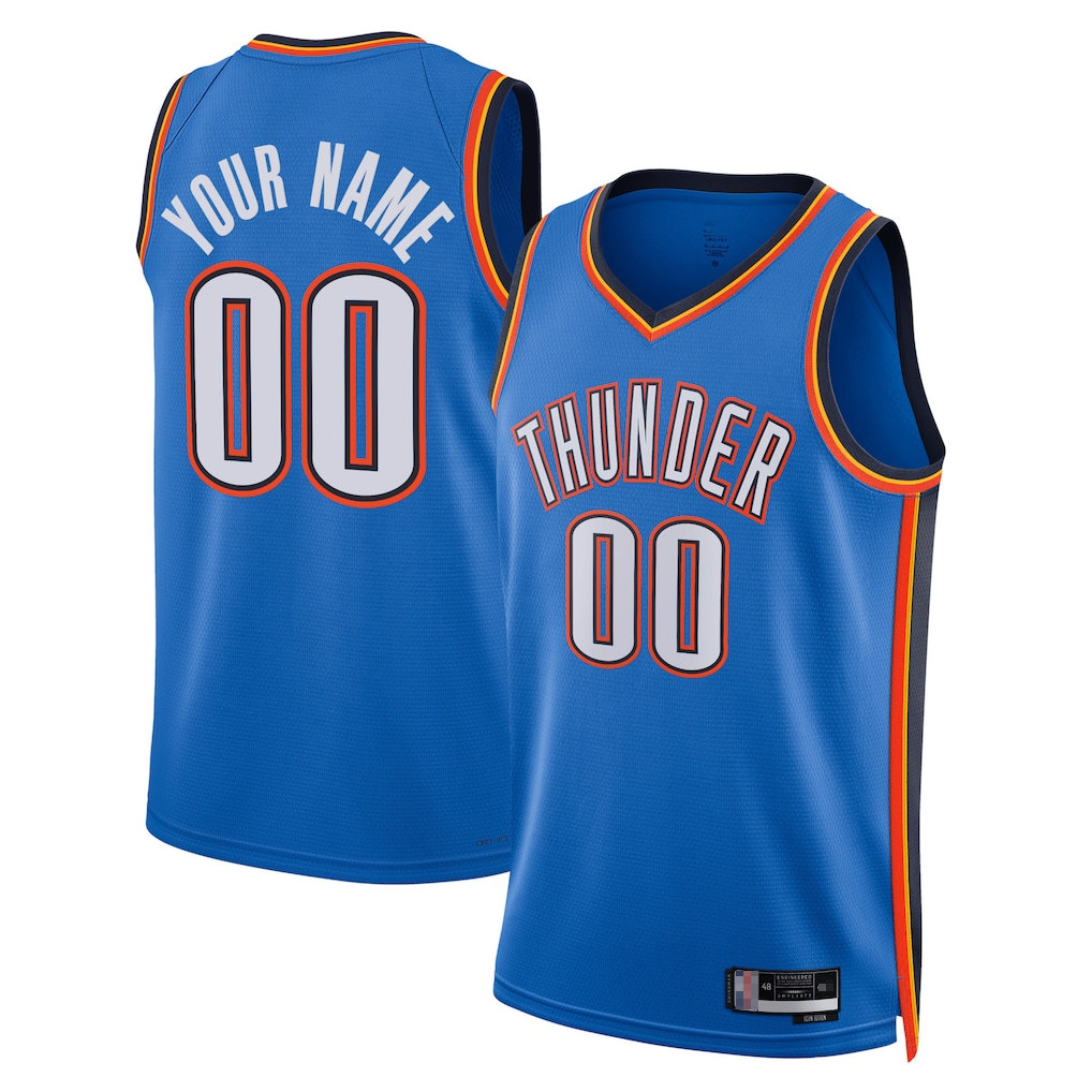 Yuxns Custom OC.Thunder Blue Fast Break Stitched Jerseys- Statement Edition