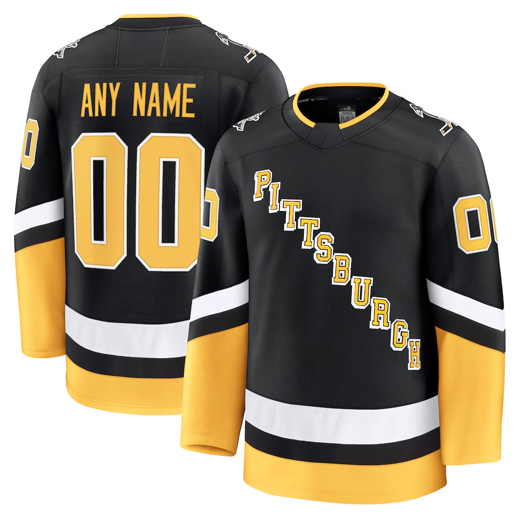 Yuxns Custom P.Penguins Black Alternate Premium Jerseys