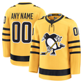 Yuxns Custom P.Penguins Gold Alternate Premium Jerseys