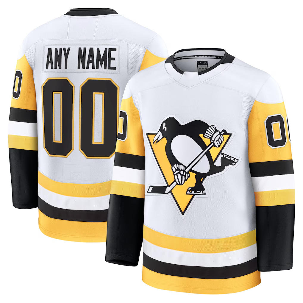 Yuxns Custom P.Penguins White Away Premium Jerseys