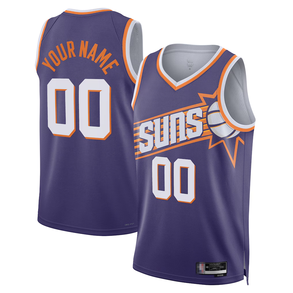 Yuxns Custom P.Suns Purple Swingman Stitched Jerseys - Icon Edition