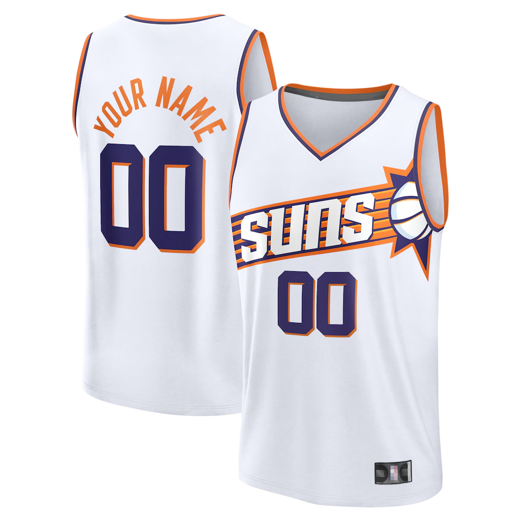 Yuxns Custom P.Suns White Swingman Stitched Jerseys- Association Edition
