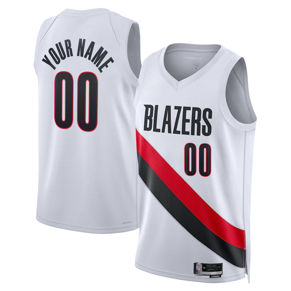 Yuxns Custom PT.Blazers White Swingman Stitched Jerseys - Association Edition