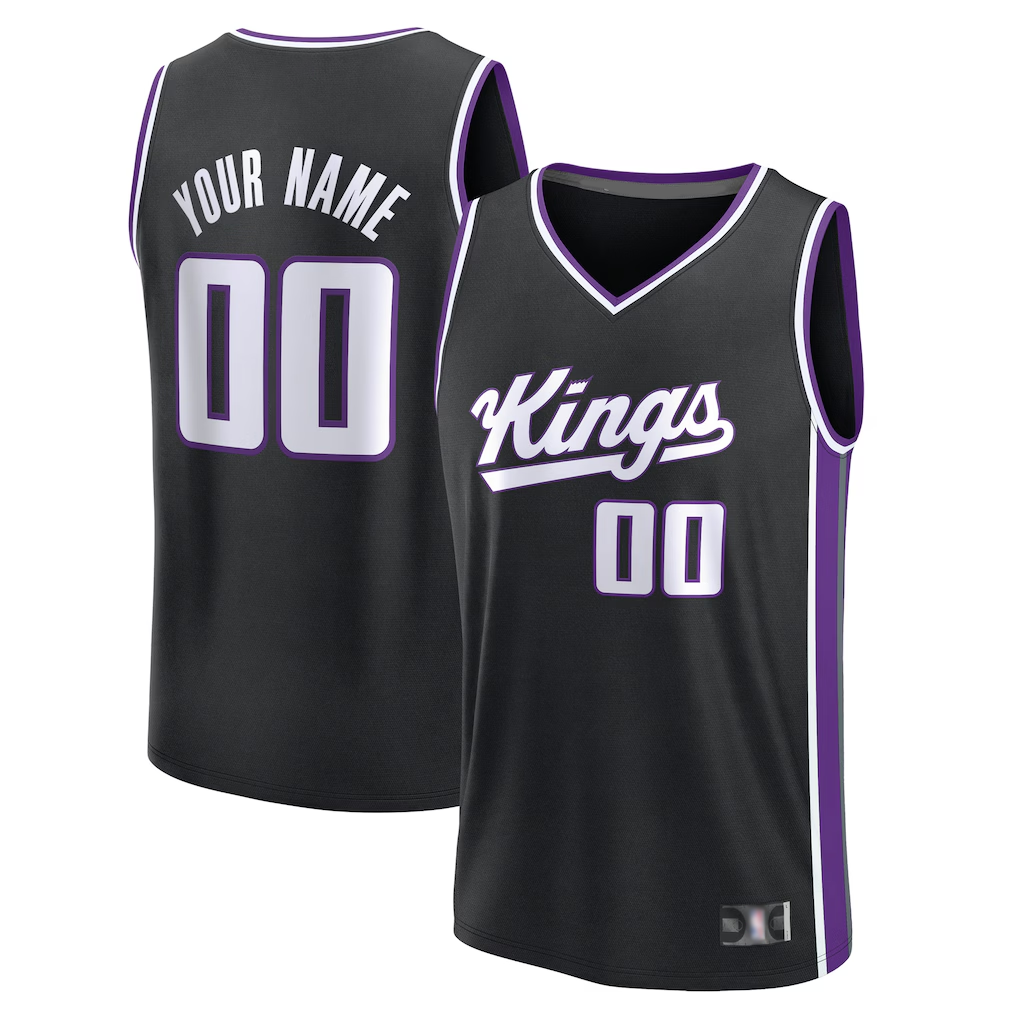 Yuxns Custom S.Kings Black Fast Break Stitched Jerseys - Icon Edition