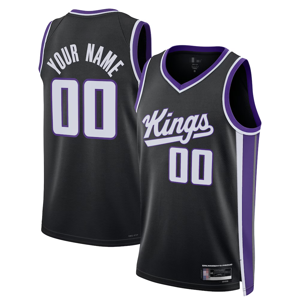 Yuxns Custom S.Kings Black Swingman Stitched Jerseys - Icon Edition
