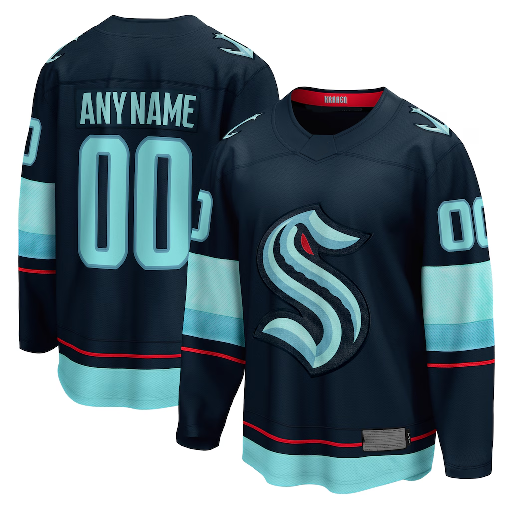 Yuxns Custom S.Kraken Deep Sea Blue Home Breakaway Jerseys