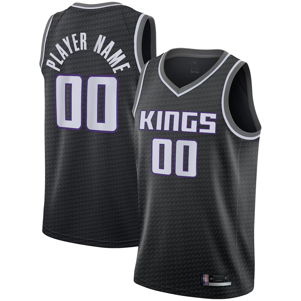 Yuxns Custom S.kings Black Swingman Stitched Jerseys - Statement Edition