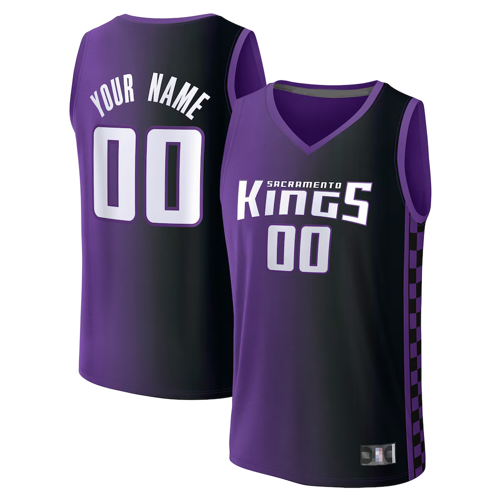 Yuxns Custom S.kings Purple Fast Break Stitched Jerseys - Statement Edition