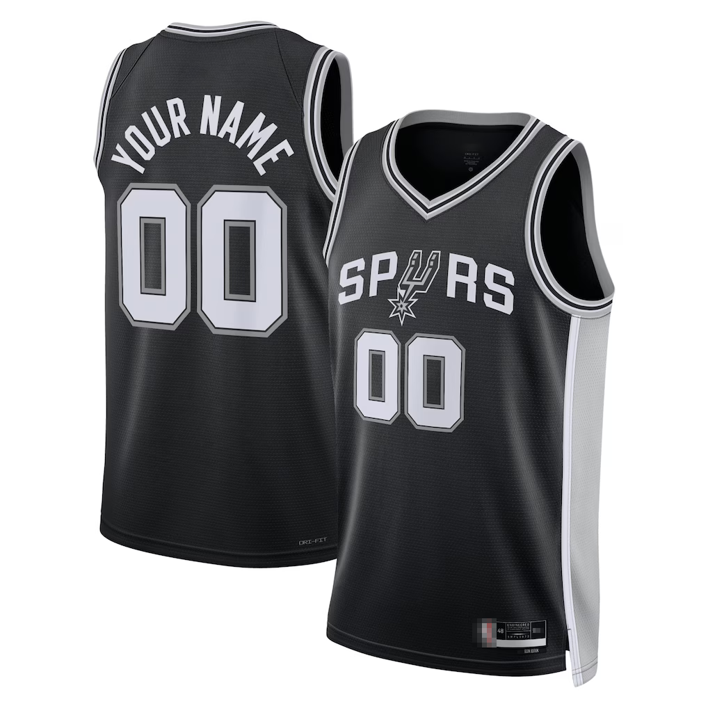 Yuxns Custom SA.Spurs Black Fast Break Replica Stitched Stitched Jerseys - Icon Edition