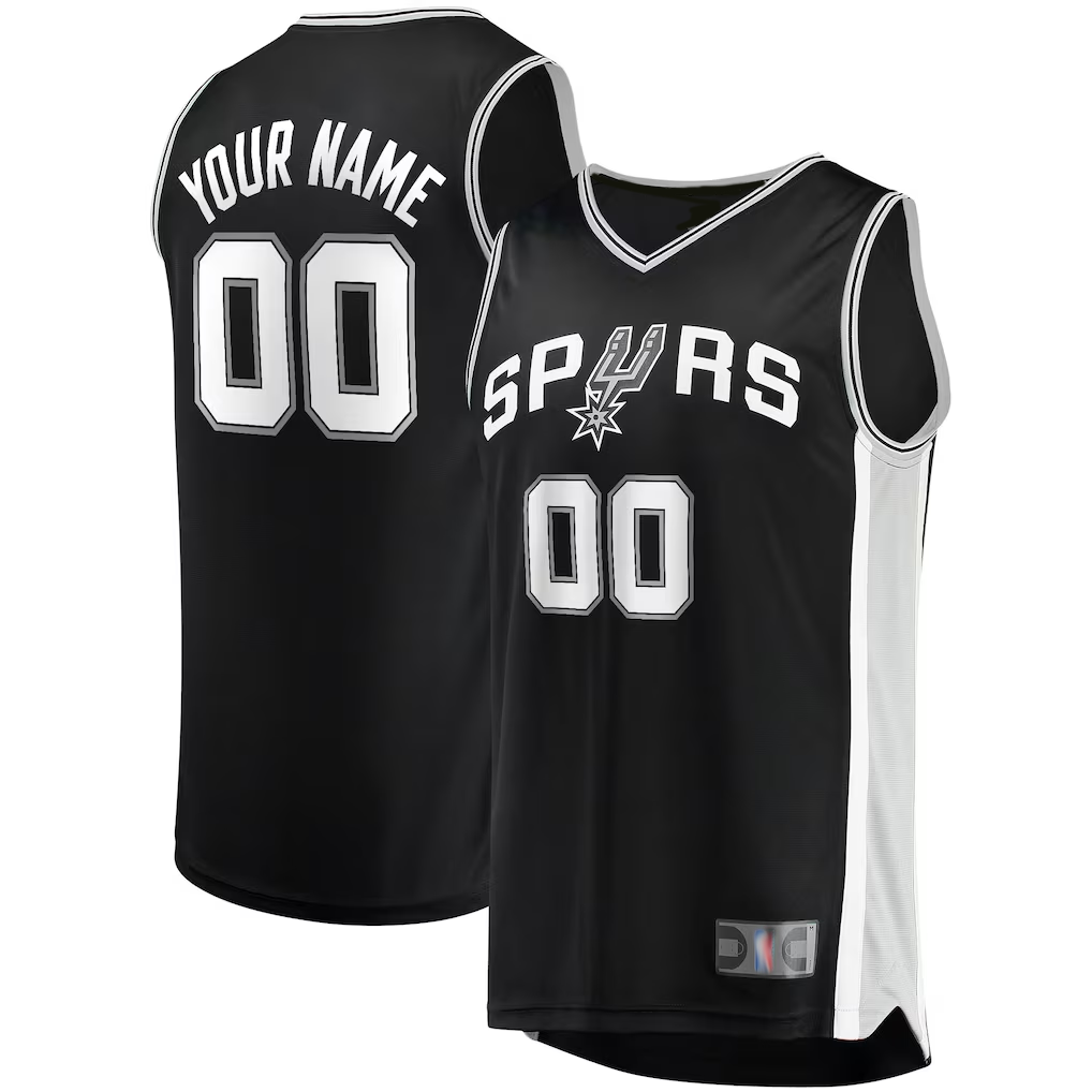 Yuxns Custom SA.Spurs Black Swingman Jerseys - Icon Edition