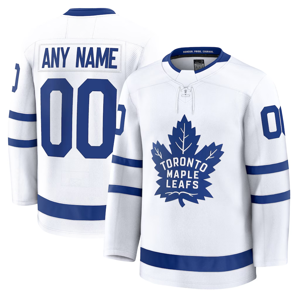 Yuxns Custom TM.Leafs White Away Premium Jerseys