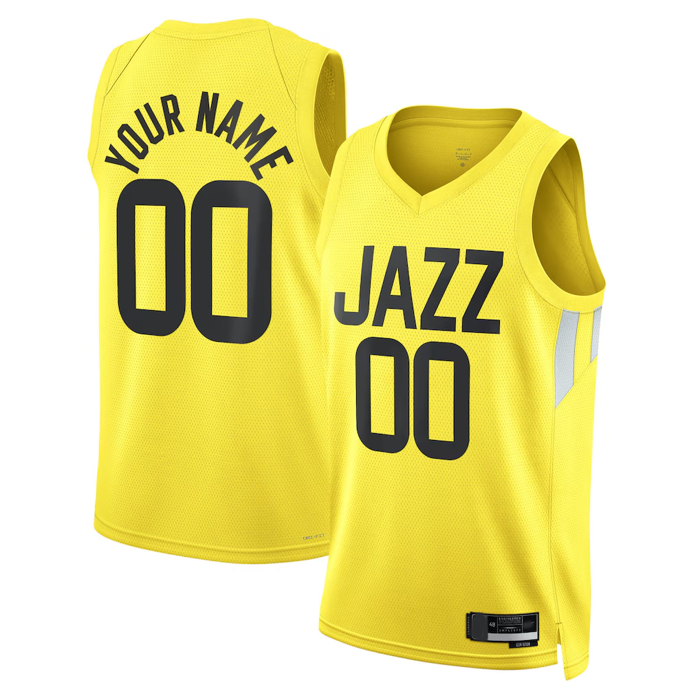 Yuxns Custom U.Jazz Gold Swingman Stitched Jerseys - Icon Edition