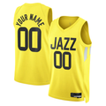 Yuxns Custom U.Jazz Gold Swingman Stitched Jerseys - Icon Edition