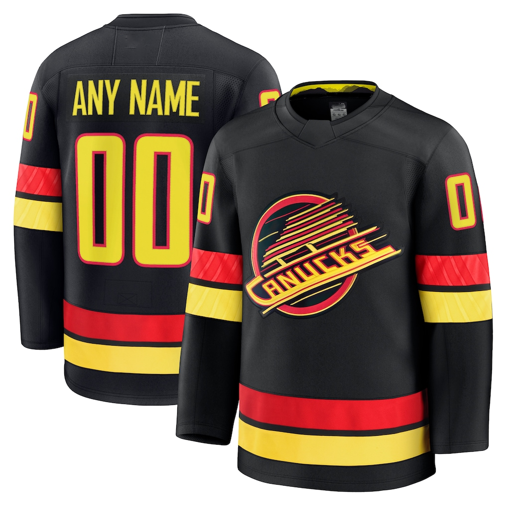 Yuxns Custom V.Canucks Black Alternate Premium Jerseys