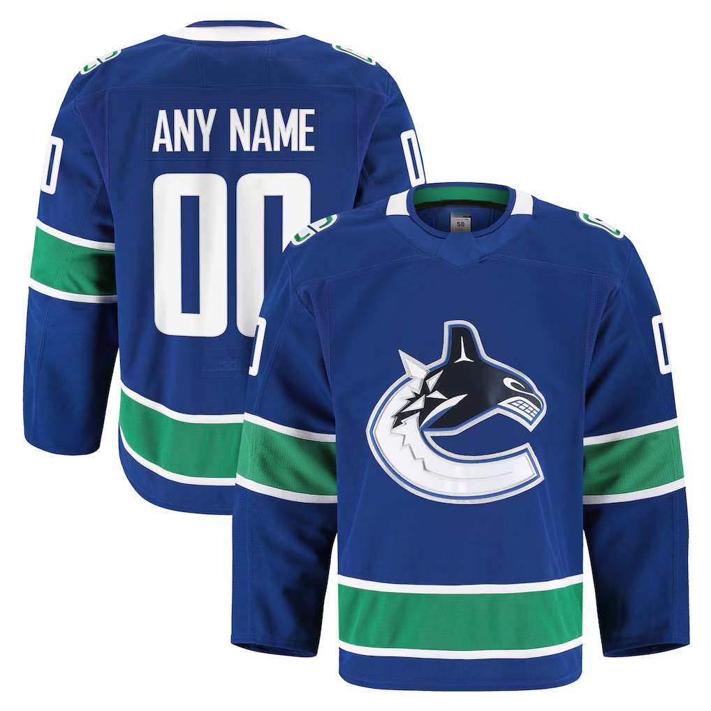 Yuxns Custom V.Canucks Blue Home Authentic Pro Jerseys