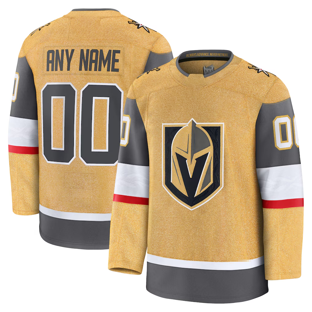 Yuxns Custom VG.Knights Gold Home Premium Jerseys