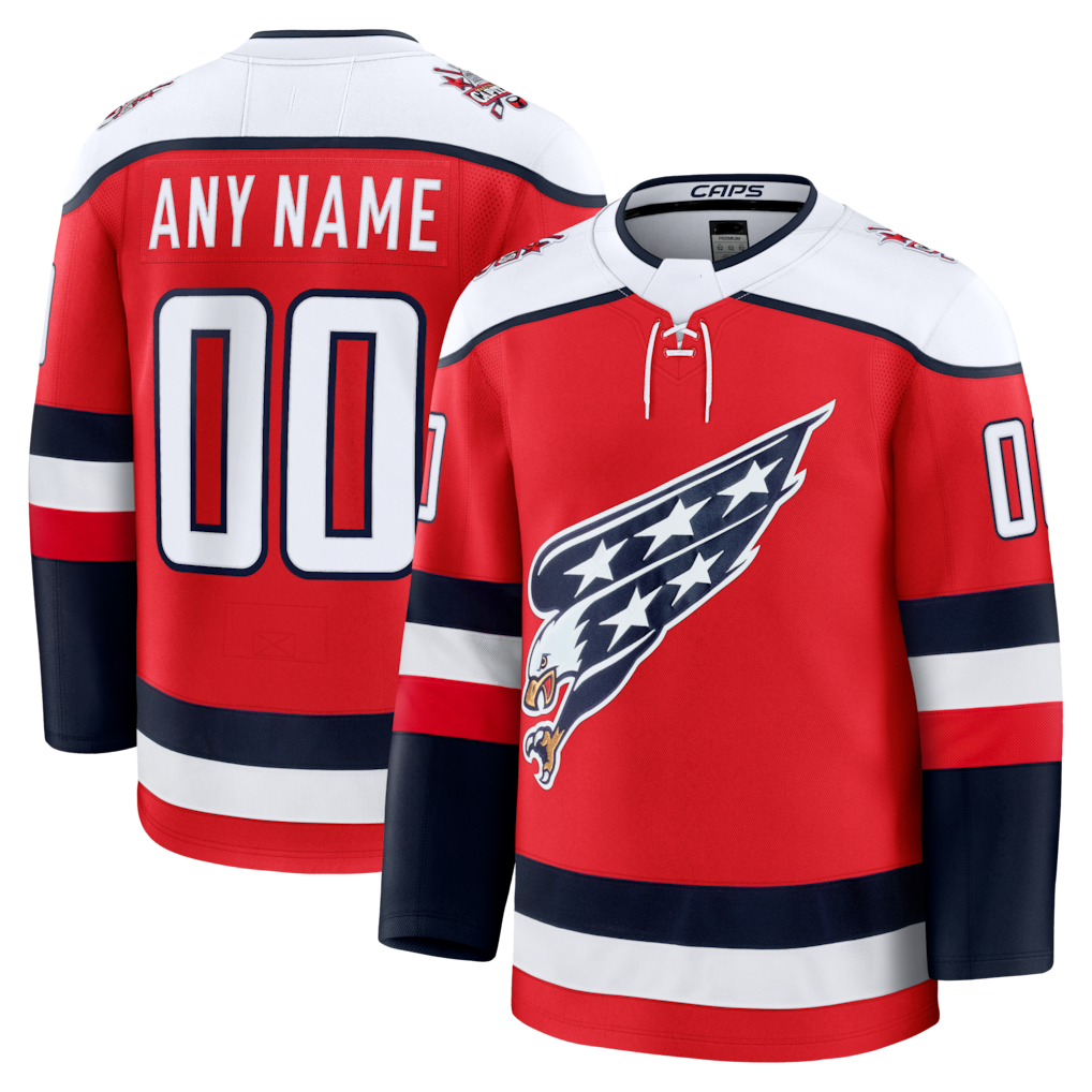 Yuxns Custom W.Capitals Red Alternate Premium Jerseys