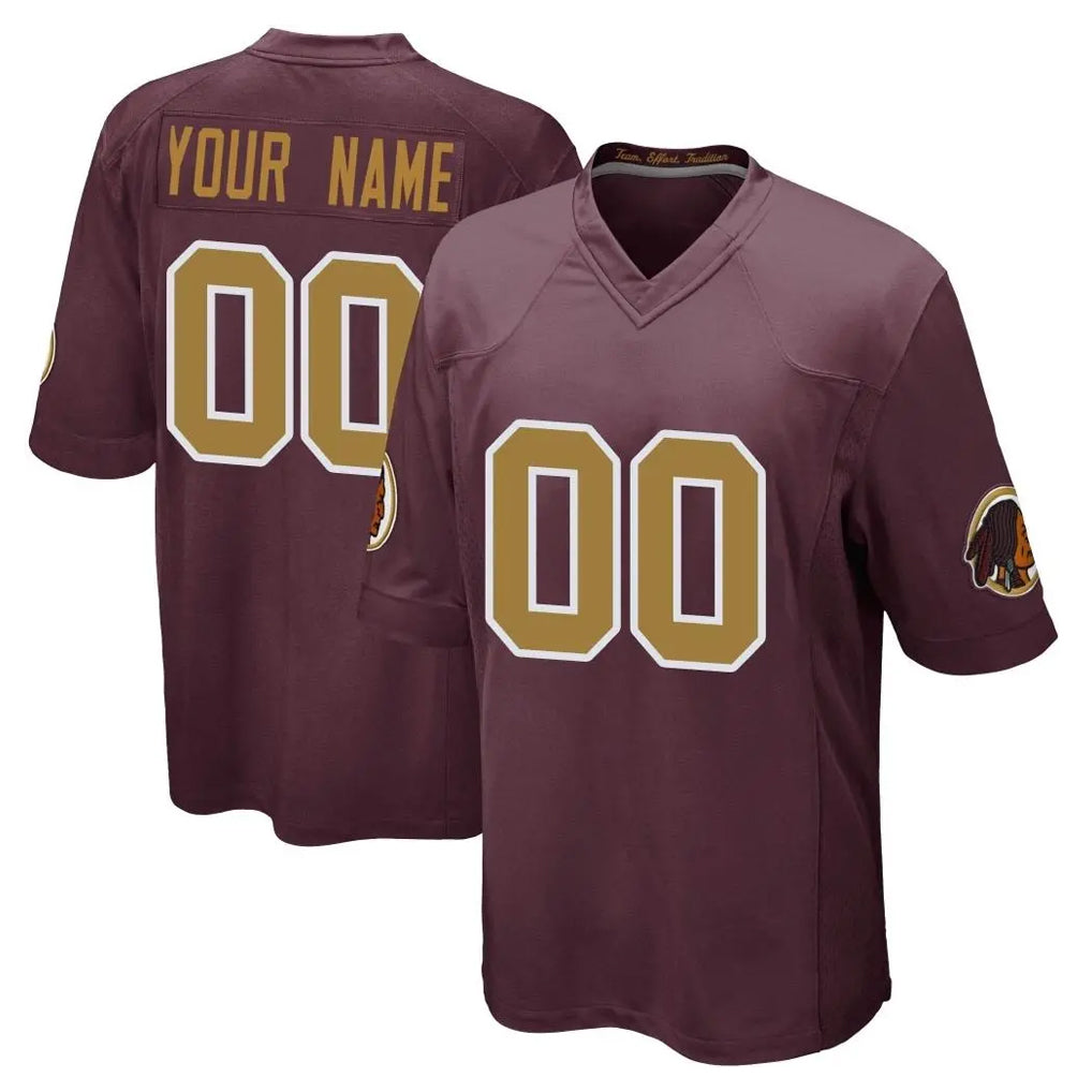 Yuxns Custom W.Commanders Burgundy Alternate Home Game Any Name & Numbers Stitched Jerseys