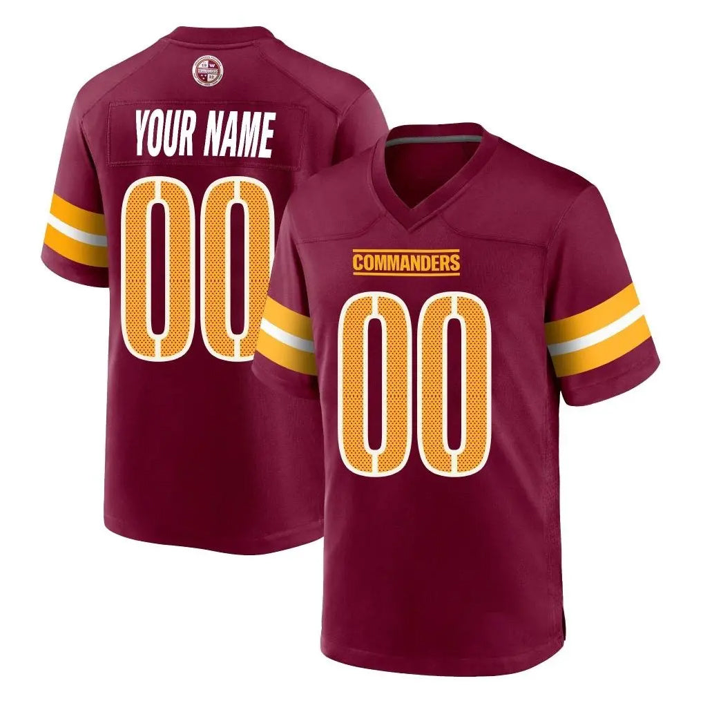 Yuxns Custom W.Commanders Burgundy Home Game Any Name & Numbers Stitched Jerseys