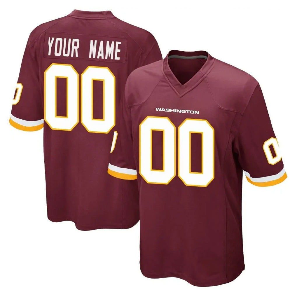 Yuxns Custom W.Commanders Burgundy Team Color Home Game Any Name & Numbers Stitched Jerseys