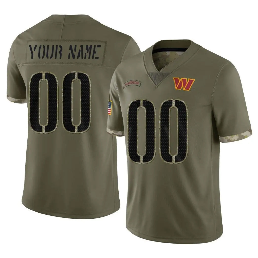 Yuxns Custom W.Commanders Olive Salute To Service Limited Home Game Any Name & Numbers Stitched Jerseys