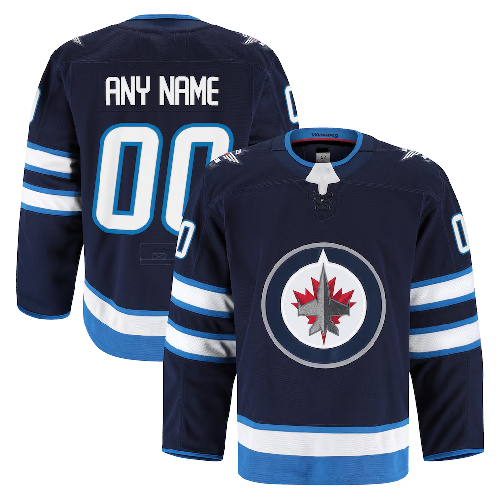Yuxns Custom W.Jets Navy Home Authentic Pro Jerseys