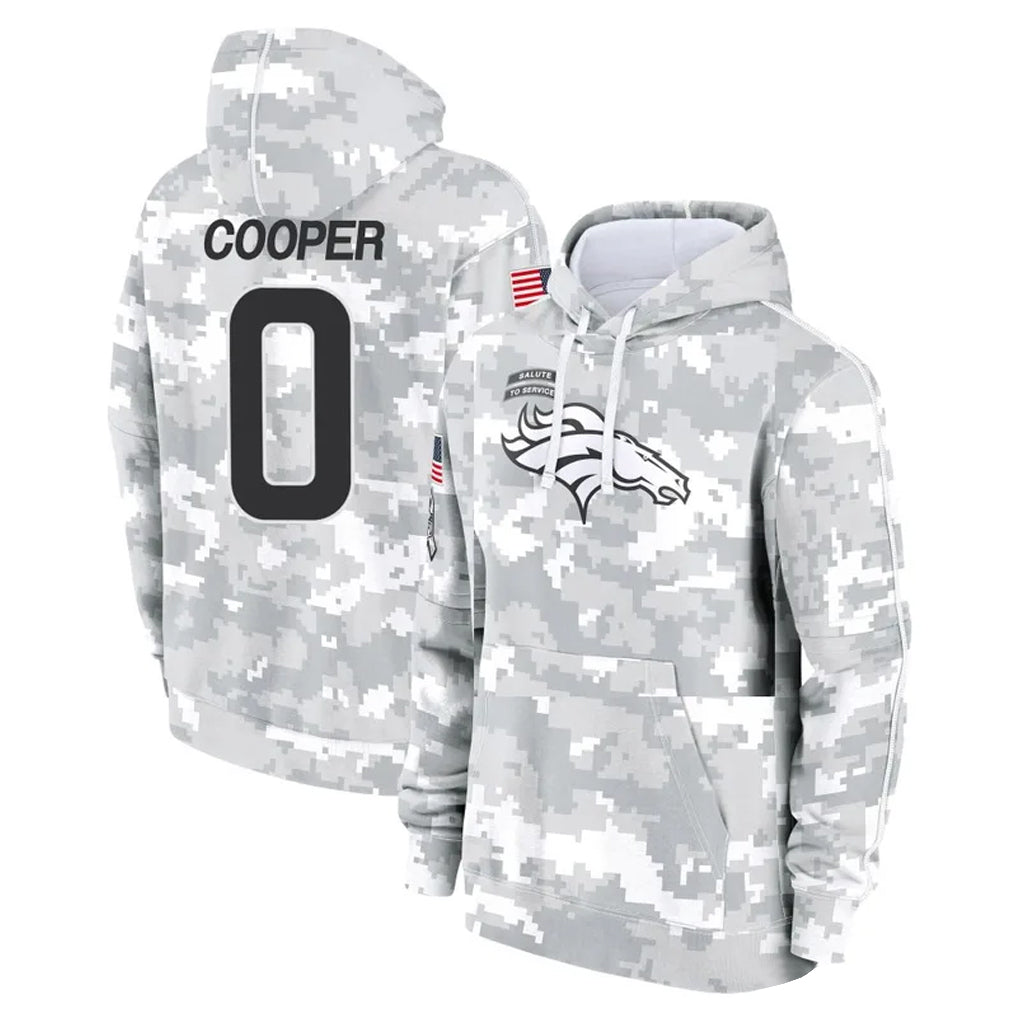 Yuxns D.Broncos #0 Jonathon Cooper Player Arctic Camo Salute to Service Hoodies Limited Game Stitched Jerseys
