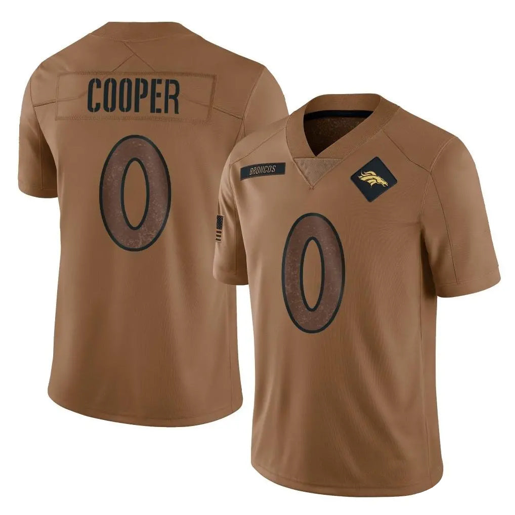 Yuxns D.Broncos #0 Jonathon Cooper Player Brown Salute To Service Limited Stitched Jerseys