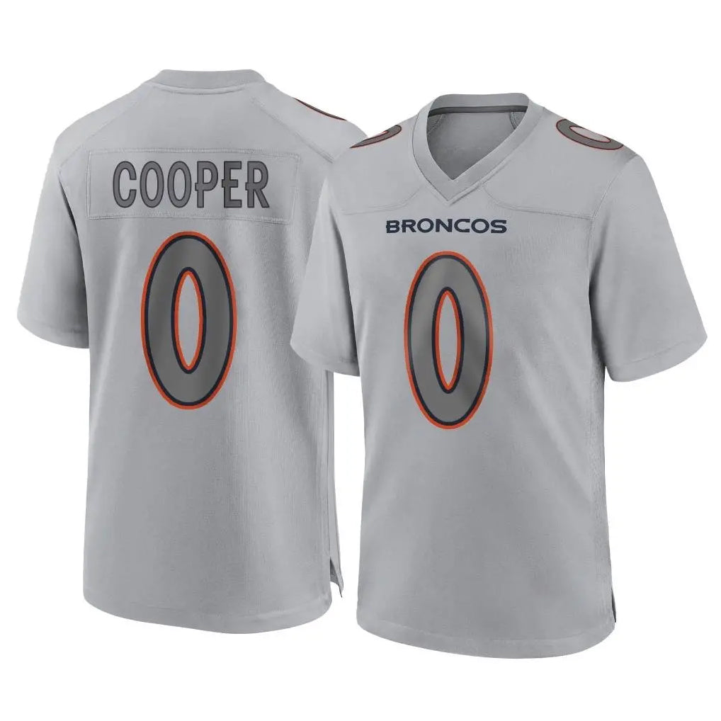 Yuxns D.Broncos #0 Jonathon Cooper Player Gray Atmosphere Fashion Limited Game Stitched Jerseys