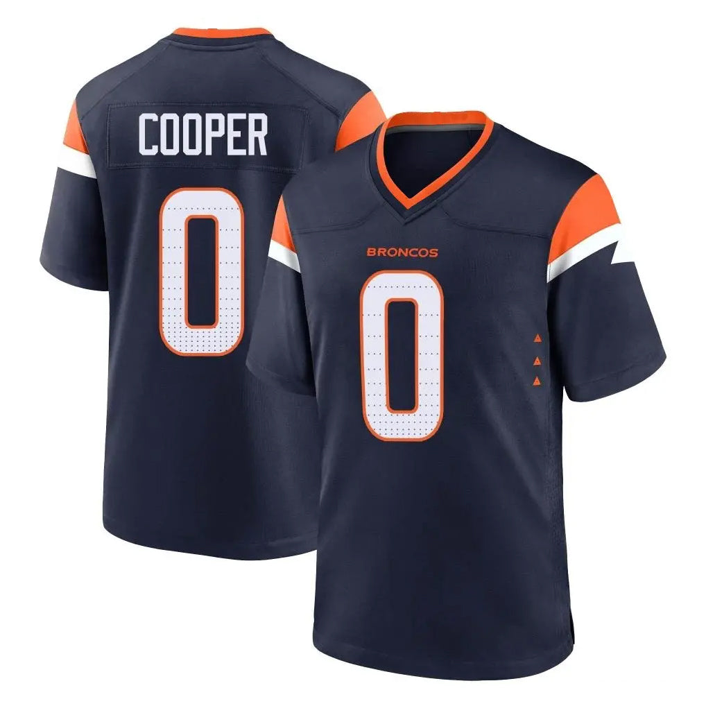 Yuxns D.Broncos #0 Jonathon Cooper Player Navy Home Game Stitched Jerseys