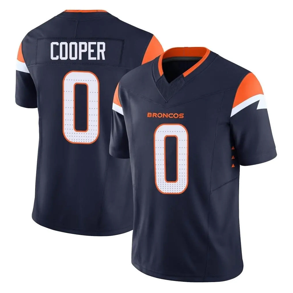 Yuxns D.Broncos #0 Jonathon Cooper Player Navy Limited Vapor F.U.S.E. Home Game Stitched Jerseys