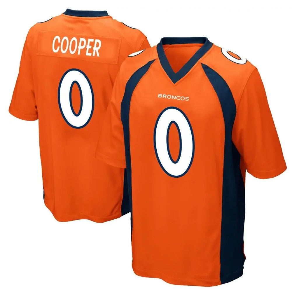 Yuxns D.Broncos #0 Jonathon Cooper Player Orange Color Home Game Stitched Jerseys