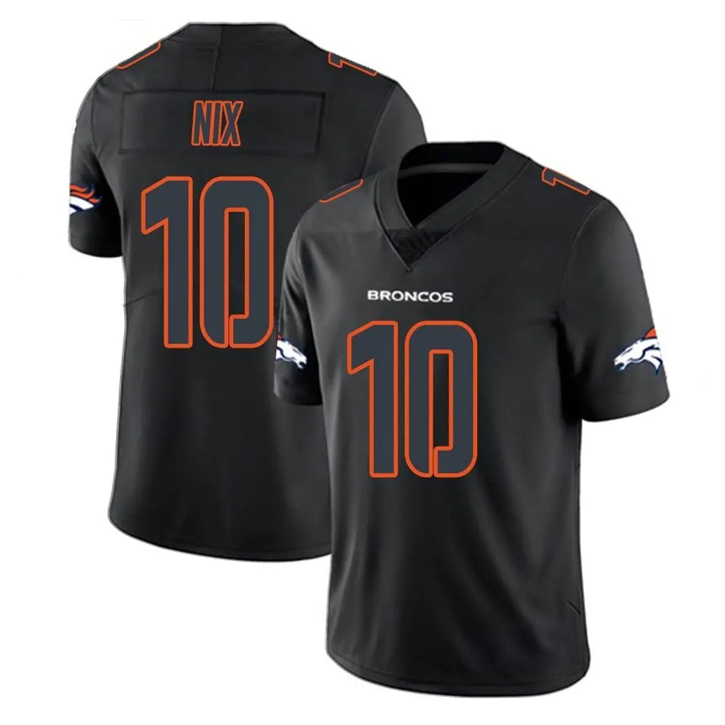 Yuxns D.Broncos #10 Bo Nix Player Black Impact Limited Game Stitched Jerseys
