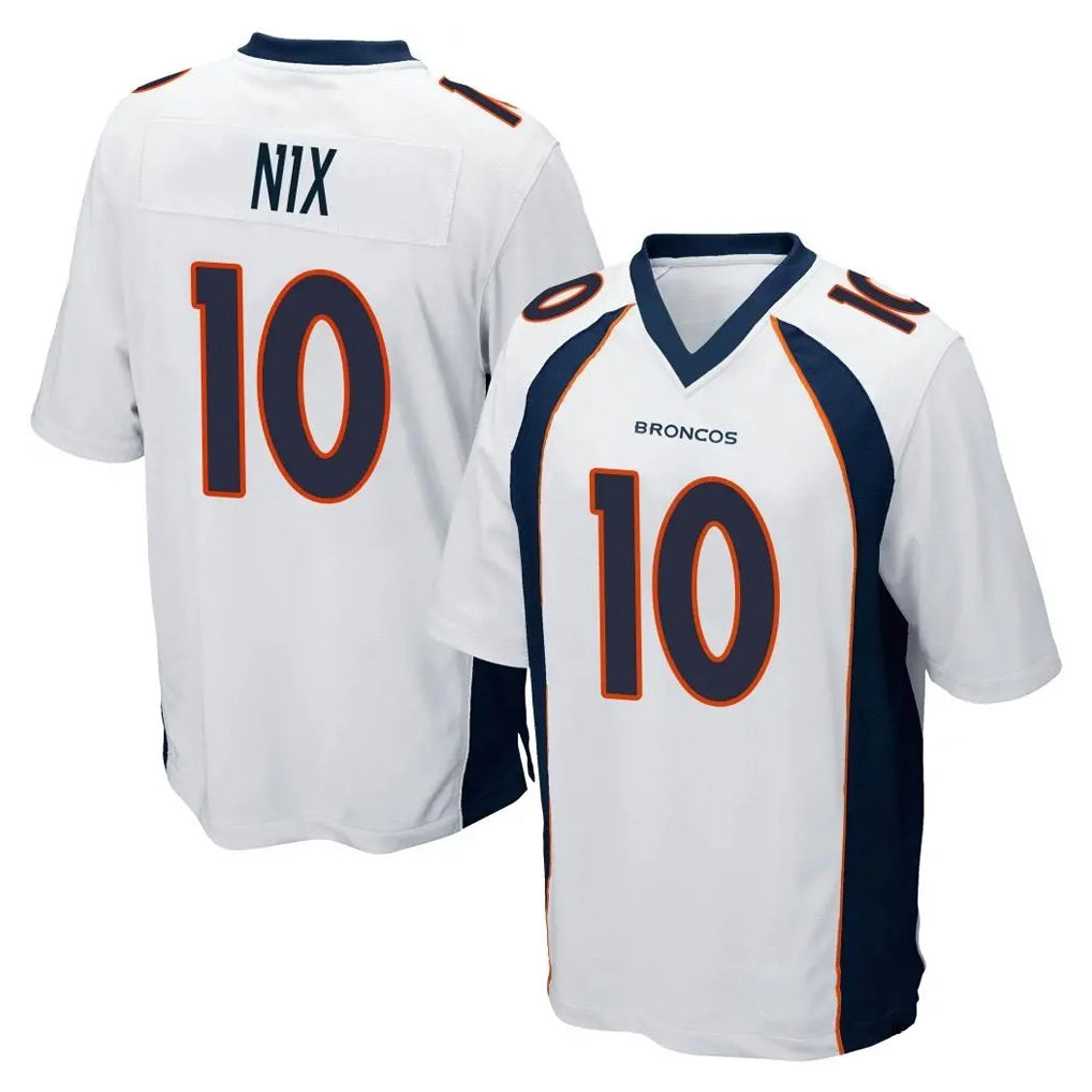 Yuxns D.Broncos #10 Bo Nix Player White Game Stitched Jerseys