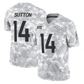 Yuxns D.Broncos #14 Courtland Sutton Player Arctic Camo Salute To Service Limited Stitched Jerseys