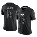 Yuxns D.Broncos #14 Courtland Sutton Player Black Reflective Limited Stitched Jerseys